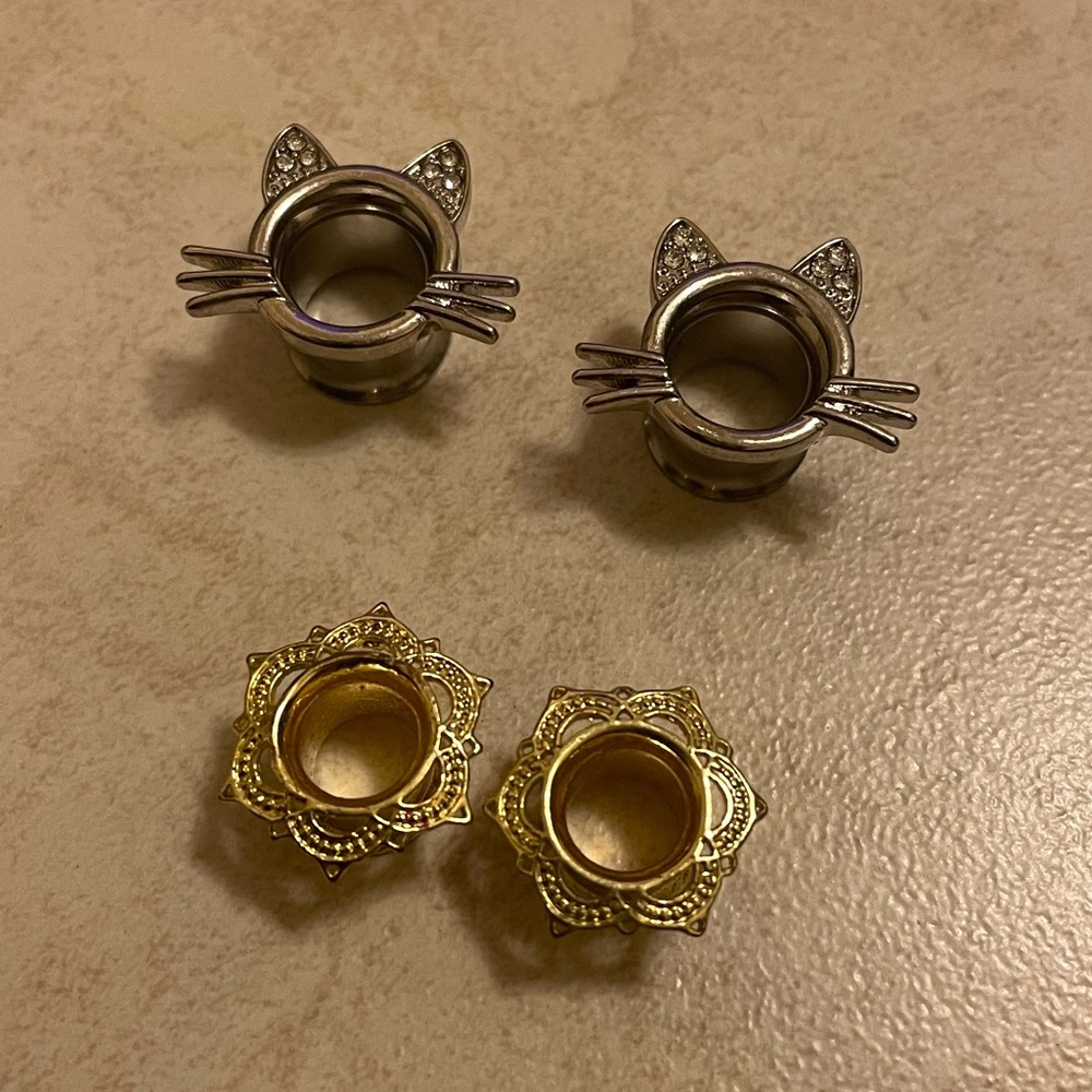 00g 10mm Gauge Sets Earrings New In Bags, No Tags
